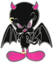 Tweety Demon embroidery design