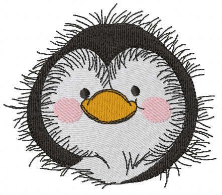 Penguin head free embroidery design