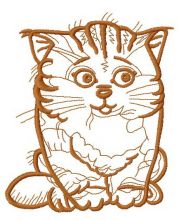 Confused cat 2 embroidery design