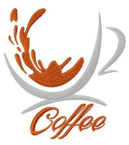 Coffee cup 7 embroidery design
