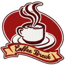 Coffee break embroidery design
