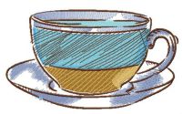 Striped cup embroidery design
