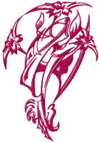 Tribal flowers embroidery design