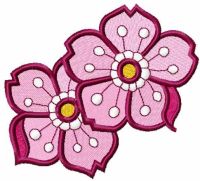 Pink flowers free embroidery design