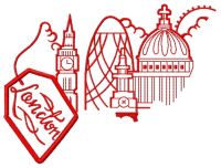 London tea cup 2 embroidery design