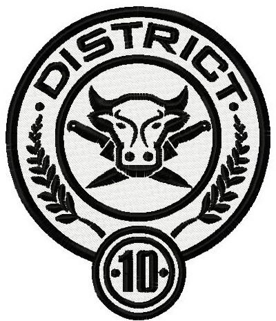 District 10 logo machine embroidery design