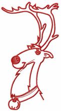 Santa's deer with bell embroidery design