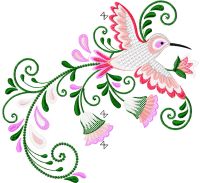 Fantasy bird embroidery design