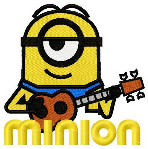 Minion with guitar 2 machine embroidery design