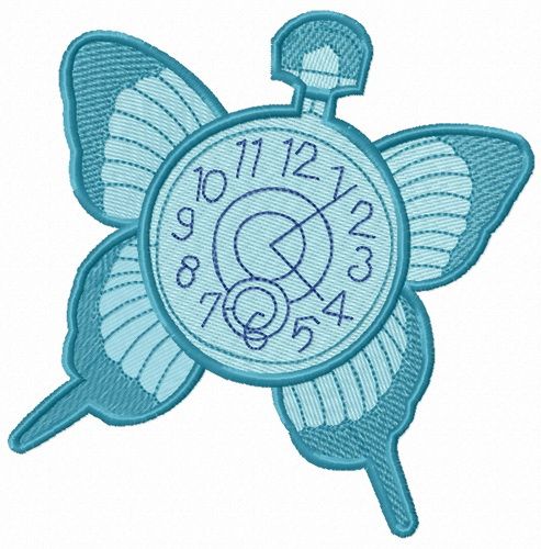 Butterfly clock machine embroidery design