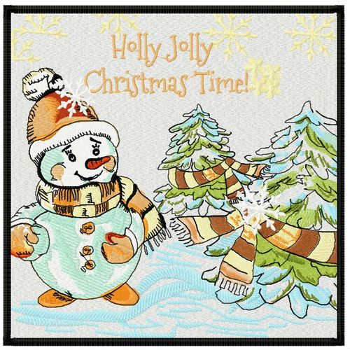 Holly Jolly Christmas machine embroidery design