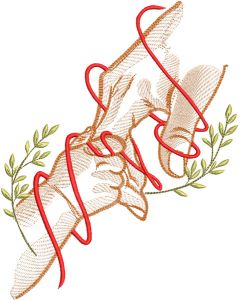Hold a child by the hand embroidery design