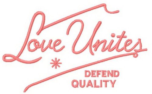 Love unites machine embroidery design