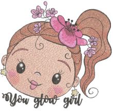 You glow girl embroidery design