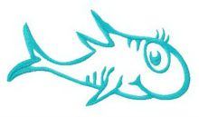 Cute fish Dr. Seuss embroidery design