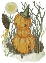 Pumpkin scarecrow embroidery design
