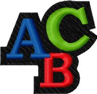 School decoration element embroidery design