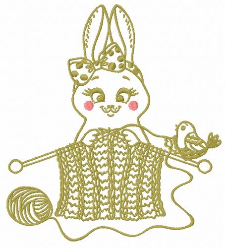 Bunny knitting machine embroidery design