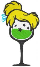 Tinkerbell glass embroidery design