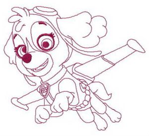 Skye is flying embroidery design