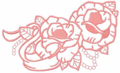 pink rose free machine embroidery design