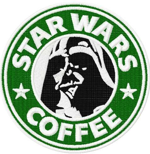 Darth Vader coffee embroidery design