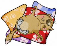 Cat's relax embroidery design