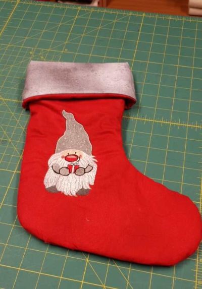 Embroidered Christmas sock with Dwaf design