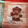 Quilt block with cute bear girl embroidery design