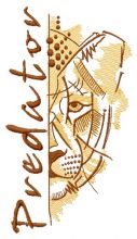 Predator lion embroidery design