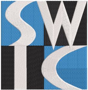 Southwestern Illinois college logo embroidery design