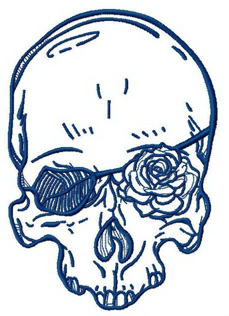 Romantic skull 4 machine embroidery design