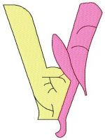 Dr. Seuss alphabet letter V embroidery design