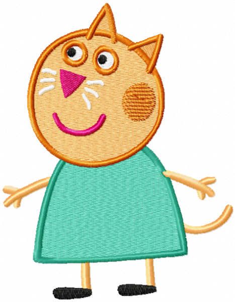 Friend candy cat embroidery design