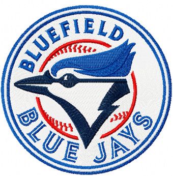 Bluefield Blue Jays logo machine embroidery design