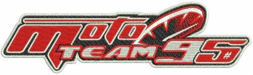 Moto team 95 logo machine embroidery design