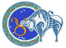 Zodiac sign Taurus 2 embroidery design