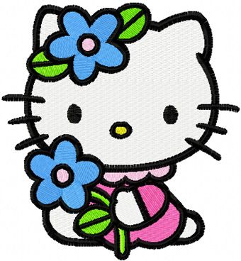 Hello Kitty Summer Day machine embroidery design