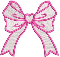 Romantic Pink bow embroidery design
