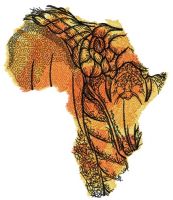 African snake embroidery design