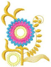 Rainbow flower embroidery design