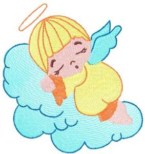 Sleeping angel embroidery design
