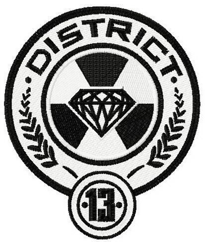 District 13 badge machine embroidery design