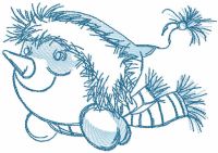 Light blue snowman embroidery design