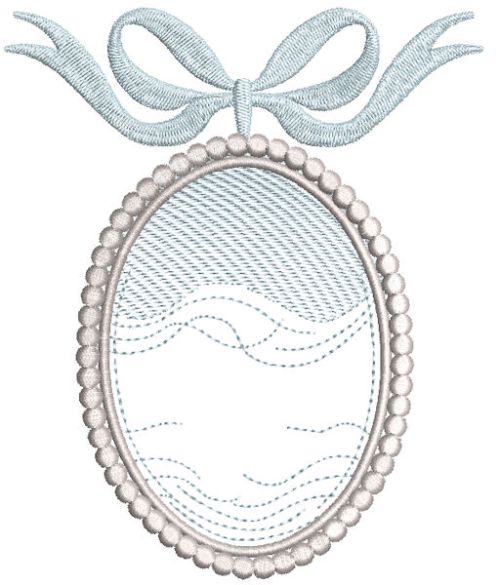 Frame with bow free embroidery design