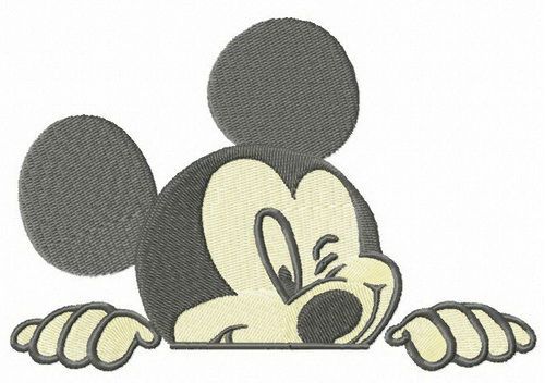 Mickey spies machine embroidery design