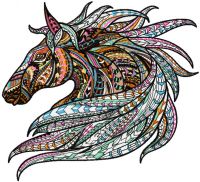 Mosaic horse embroidery design