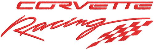 corvette racing logo embroidery design