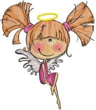 Angel sitting on the edge embroidery design