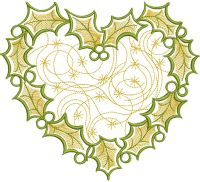 Christmas leaf wreath embroidery design